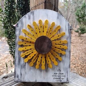 Rustic Yellow Sunburst Wall Art
